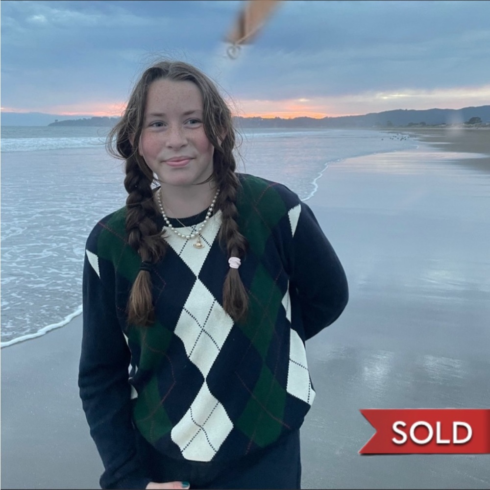 80s style Brandy Melville argyle sweater